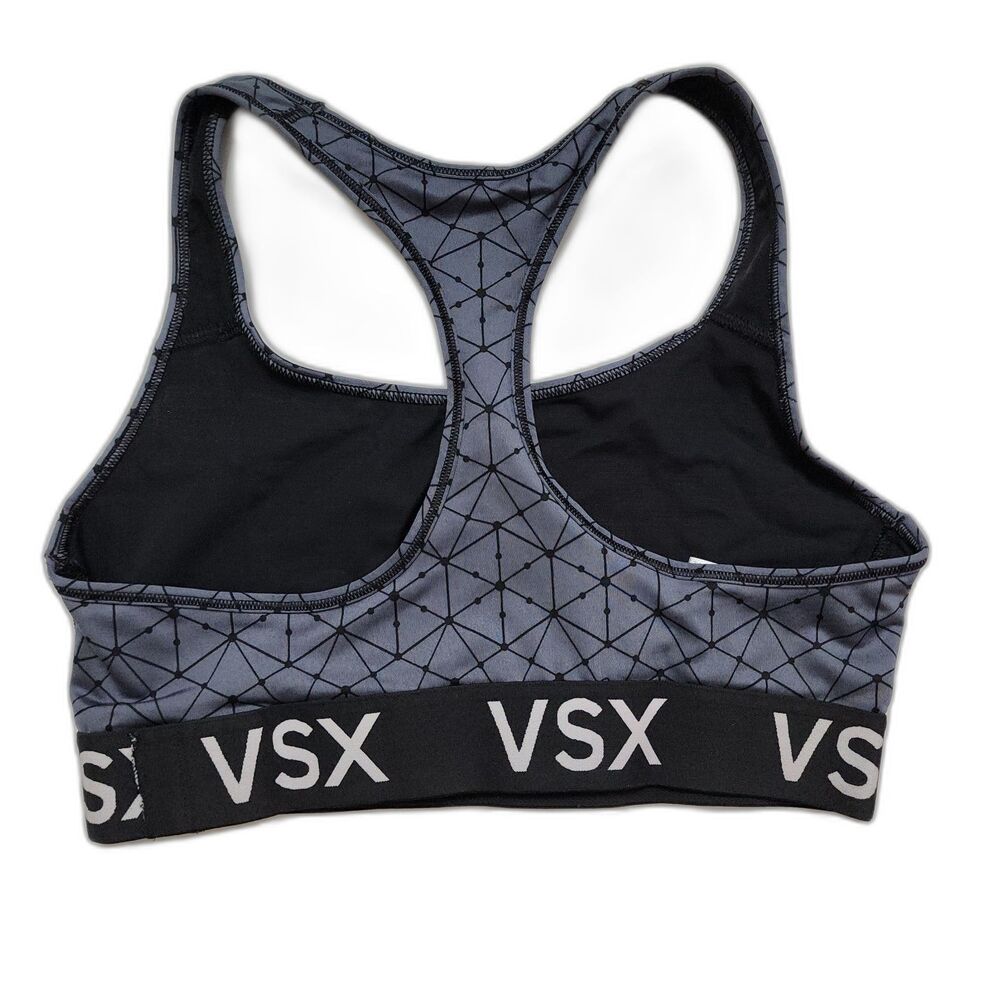 Victoria’s Secret VSX Sports Bra Grey Black - Picture 2 of 4